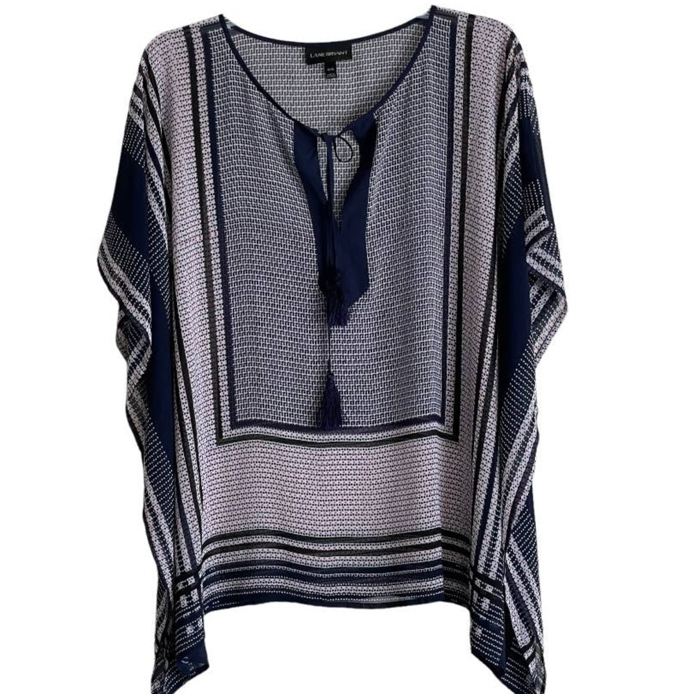 Lane Bryant Blue Boxy Blouse with Relaxed Fit